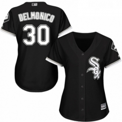 Womens Majestic Chicago White Sox 30 Nicky Delmonico Authentic Black Alternate Home Cool Base MLB Jersey 