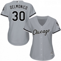 Womens Majestic Chicago White Sox 30 Nicky Delmonico Authentic Grey Road Cool Base MLB Jersey 