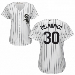 Womens Majestic Chicago White Sox 30 Nicky Delmonico Authentic White Home Cool Base MLB Jersey 