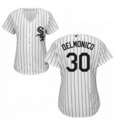 Womens Majestic Chicago White Sox 30 Nicky Delmonico Replica White Home Cool Base MLB Jersey 