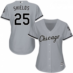 Womens Majestic Chicago White Sox 33 James Shields Replica Grey Road Cool Base MLB Jersey