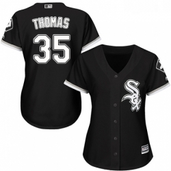 Womens Majestic Chicago White Sox 35 Frank Thomas Authentic Black Alternate Home Cool Base MLB Jersey