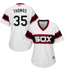 Womens Majestic Chicago White Sox 35 Frank Thomas Authentic White 2013 Alternate Home Cool Base MLB Jersey