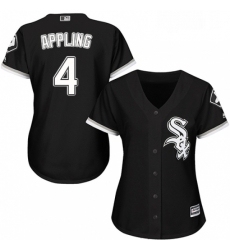 Womens Majestic Chicago White Sox 4 Luke Appling Authentic Black Alternate Home Cool Base MLB Jersey