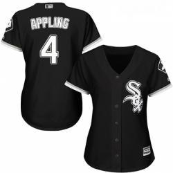 Womens Majestic Chicago White Sox 4 Luke Appling Authentic Black Alternate Home Cool Base MLB Jersey
