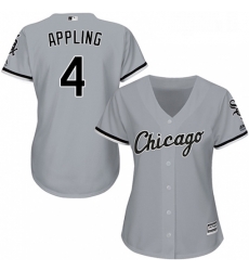 Womens Majestic Chicago White Sox 4 Luke Appling Authentic Grey Road Cool Base MLB Jersey