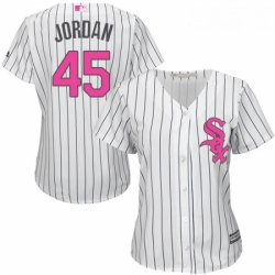Womens Majestic Chicago White Sox 45 Michael Jordan Replica White Mothers Day Cool Base MLB Jersey