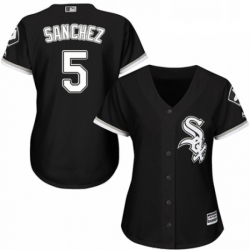 Womens Majestic Chicago White Sox 5 Yolmer Sanchez Authentic Black Alternate Home Cool Base MLB Jersey 
