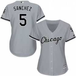 Womens Majestic Chicago White Sox 5 Yolmer Sanchez Authentic Grey Road Cool Base MLB Jersey 