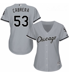 Womens Majestic Chicago White Sox 53 Melky Cabrera Replica Grey Road Cool Base MLB Jersey