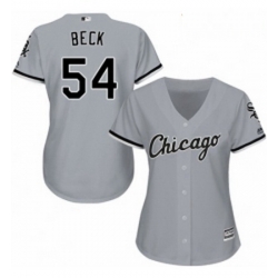 Womens Majestic Chicago White Sox 54 Chris Beck Replica Grey Road Cool Base MLB Jersey 