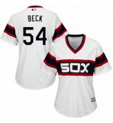 Womens Majestic Chicago White Sox 54 Chris Beck Replica White 2013 Alternate Home Cool Base MLB Jersey 