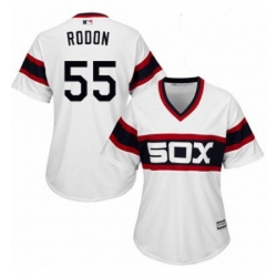Womens Majestic Chicago White Sox 55 Carlos Rodon Replica White 2013 Alternate Home Cool Base MLB Jersey