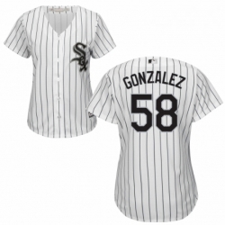 Womens Majestic Chicago White Sox 58 Miguel Gonzalez Authentic White Home Cool Base MLB Jersey 