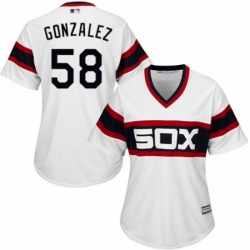 Womens Majestic Chicago White Sox 58 Miguel Gonzalez Replica White 2013 Alternate Home Cool Base MLB Jersey 