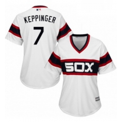 Womens Majestic Chicago White Sox 7 Jeff Keppinger Replica White 2013 Alternate Home Cool Base MLB Jersey