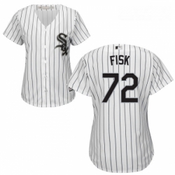 Womens Majestic Chicago White Sox 72 Carlton Fisk Authentic White Home Cool Base MLB Jersey