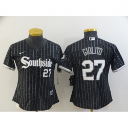 Women's Nike Chicago White Sox #27 Lucas Giolito Black City Player Jersey