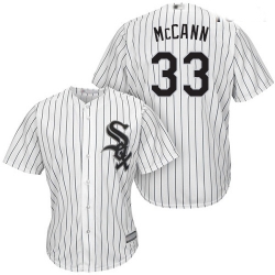 White Sox #33 James McCann White 28Black Strip Home Cool Base Stitched Youth Baseball Jersey