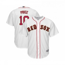 Youth Boston Red Sox 10 David Price Authentic White 2019 Gold Program Cool Base Baseball Jersey