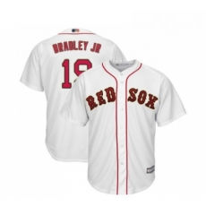 Youth Boston Red Sox 19 Jackie Bradley Jr Authentic White 2019 Gold Program Cool Base Baseball Jersey 