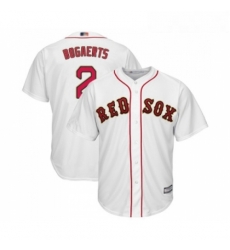 Youth Boston Red Sox 2 Xander Bogaerts Authentic White 2019 Gold Program Cool Base Baseball Jersey
