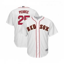 Youth Boston Red Sox 25 Steve Pearce Authentic White 2019 Gold Program Cool Base Baseball Jersey 