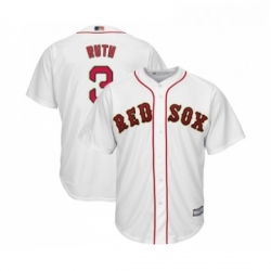Youth Boston Red Sox 3 Babe Ruth Authentic White 2019 Gold Program Cool Base Baseball Jersey