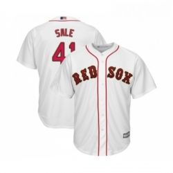 Youth Boston Red Sox 41 Chris Sale Authentic White 2019 Gold Program Cool Base Baseball Jersey