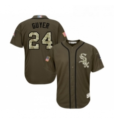 Youth Chicago White Sox 24 Brandon Guyer Authentic Green Salute to Service Baseball Jersey 