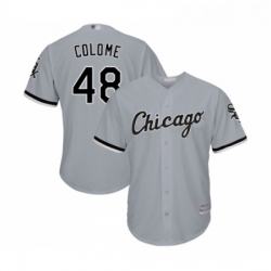 Youth Chicago White Sox 48 Alex Colome Replica Grey Road Cool Base Baseball Jersey 