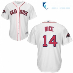 Youth Majestic Boston Red Sox 14 Jim Rice Authentic White Home Cool Base 2018 World Series Champions MLB Jersey