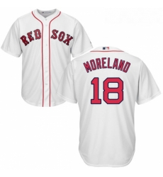 Youth Majestic Boston Red Sox 18 Mitch Moreland Authentic White Home Cool Base MLB Jersey