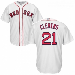 Youth Majestic Boston Red Sox 21 Roger Clemens Authentic White Home Cool Base MLB Jersey