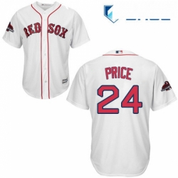 Youth Majestic Boston Red Sox 24 David Price Authentic White Home Cool Base 2018 World Series Champions MLB Jersey