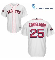 Youth Majestic Boston Red Sox 25 Tony Conigliaro Authentic White Home Cool Base 2018 World Series Champions MLB Jersey 