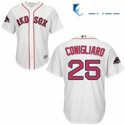 Youth Majestic Boston Red Sox 25 Tony Conigliaro Authentic White Home Cool Base 2018 World Series Champions MLB Jersey 