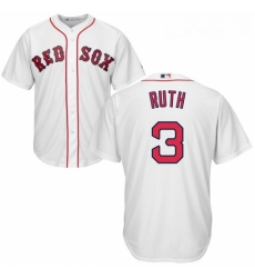 Youth Majestic Boston Red Sox 3 Babe Ruth Authentic White Home Cool Base MLB Jersey
