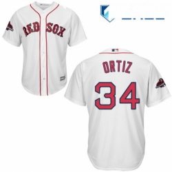 Youth Majestic Boston Red Sox 34 David Ortiz Authentic White Home Cool Base 2018 World Series Champions MLB Jersey