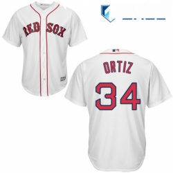 Youth Majestic Boston Red Sox 34 David Ortiz Replica White Home Cool Base MLB Jersey
