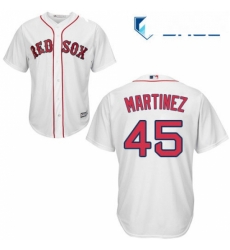 Youth Majestic Boston Red Sox 45 Pedro Martinez Authentic White Home Cool Base MLB Jersey