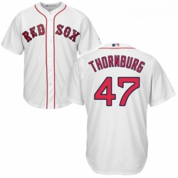 Youth Majestic Boston Red Sox 47 Tyler Thornburg Authentic White Home Cool Base MLB Jersey