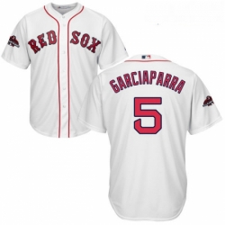 Youth Majestic Boston Red Sox 5 Nomar Garciaparra Authentic White Home Cool Base 2018 World Series Champions MLB Jersey