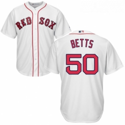 Youth Majestic Boston Red Sox 50 Mookie Betts Replica White Home Cool Base MLB Jersey