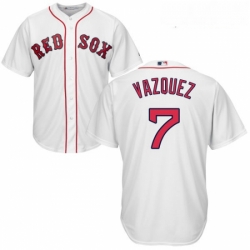Youth Majestic Boston Red Sox 7 Christian Vazquez Authentic White Home Cool Base MLB Jersey