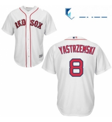 Youth Majestic Boston Red Sox 8 Carl Yastrzemski Replica White Home Cool Base MLB Jersey