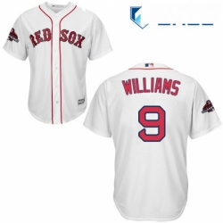 Youth Majestic Boston Red Sox 9 Ted Williams Authentic White Home Cool Base 2018 World Series Champions MLB Jersey