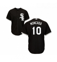 Youth Majestic Chicago White Sox 10 Yoan Moncada Replica Black Alternate Home Cool Base MLB Jerseys 