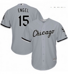Youth Majestic Chicago White Sox 15 Adam Engel Replica Grey Road Cool Base MLB Jersey 