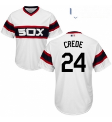 Youth Majestic Chicago White Sox 24 Joe Crede Authentic White 2013 Alternate Home Cool Base MLB Jersey